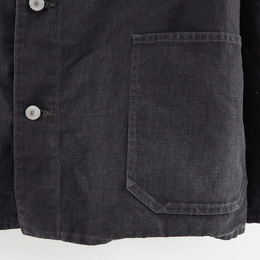 【A.PRESSE/アプレッセ】<br>Vintage Black Linen Coverall <br>25SAP-01-29H