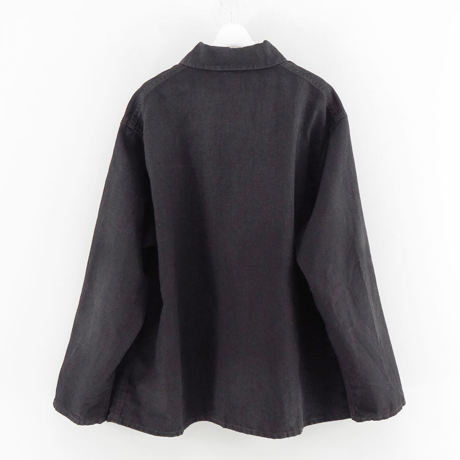 【A.PRESSE/アプレッセ】<br>Vintage Black Linen Coverall <br>25SAP-01-29H