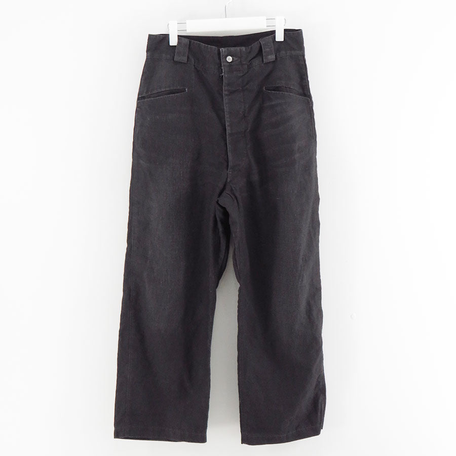 【A.PRESSE/アプレッセ】<br>Vintage Black Linen Trousers <br>25SAP-04-19H
