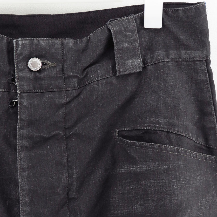 【A.PRESSE/アプレッセ】<br>Vintage Black Linen Trousers <br>25SAP-04-19H