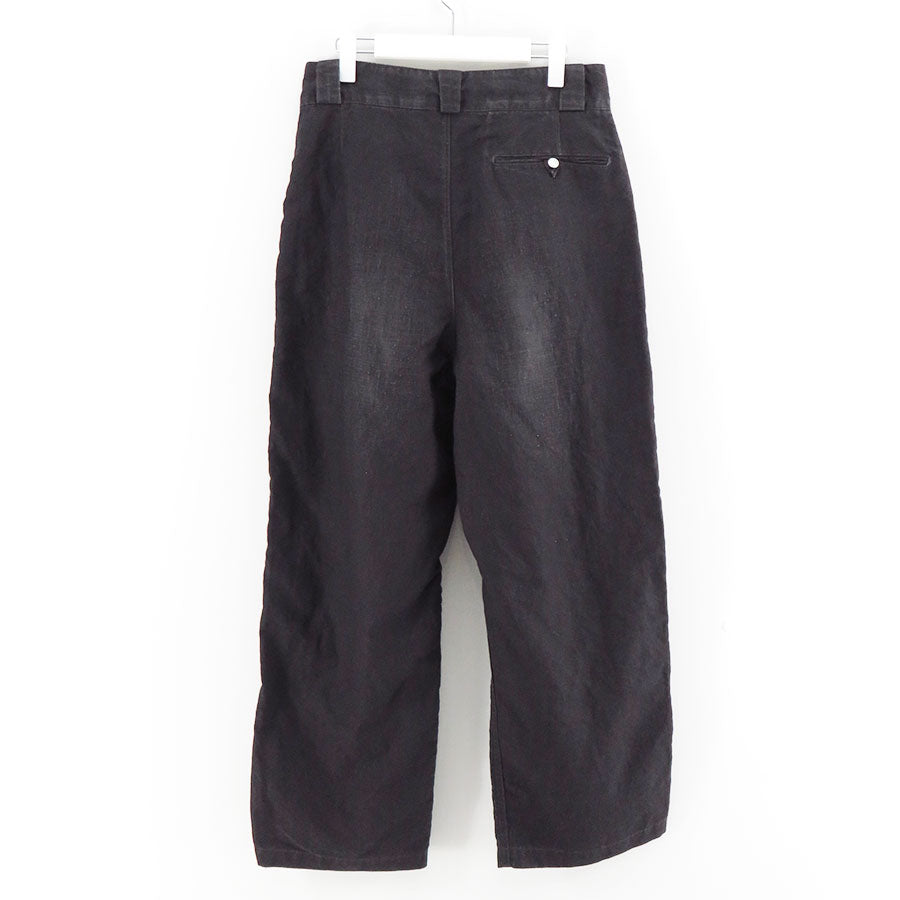 【A.PRESSE/アプレッセ】<br>Vintage Black Linen Trousers <br>25SAP-04-19H