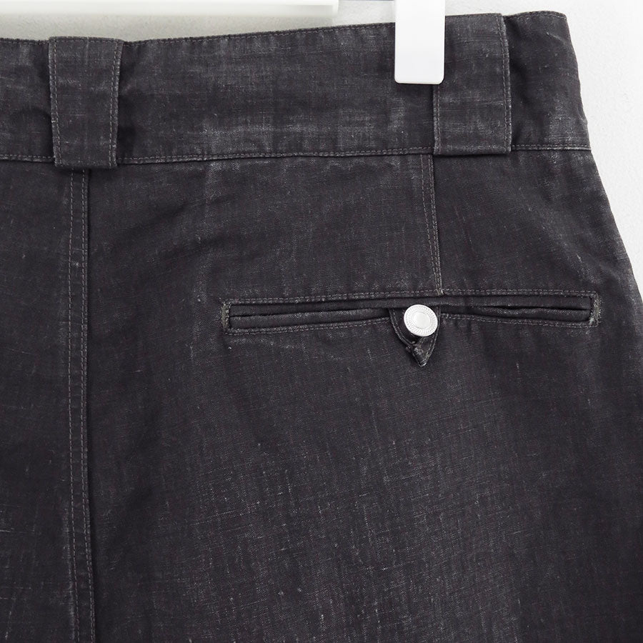 【A.PRESSE/アプレッセ】<br>Vintage Black Linen Trousers <br>25SAP-04-19H