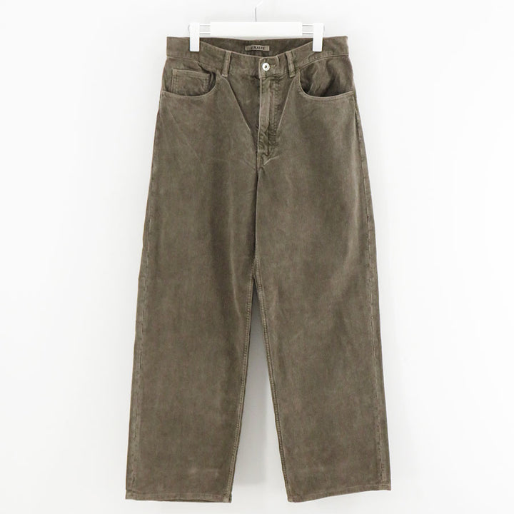 AURALEE/オーラリー】GARMENT-DYED FINX CORDUROY 5P WIDE PANTS