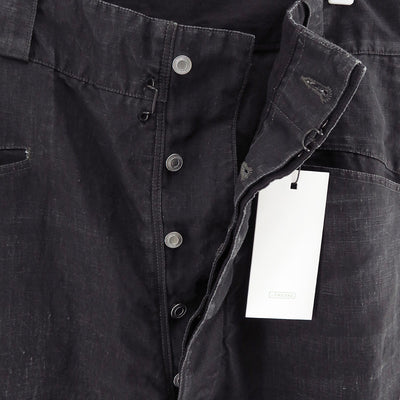 【A.PRESSE/アプレッセ】<br>Vintage Black Linen Trousers <br>25SAP-04-19H