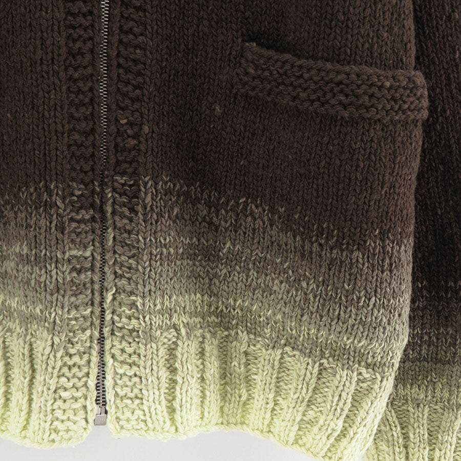 AURALEE/オーラリー】WOOL LOW-GAUGE KNIT ZIP COWICHAN A26AC01GRの