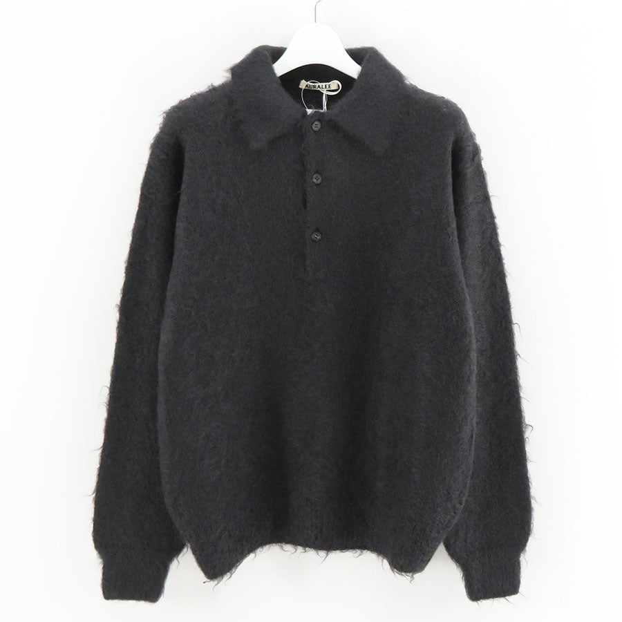 AURALEE/オーラリー】BRUSHED SUPER KID MOHAIR KNIT POLO A26AP01KMの