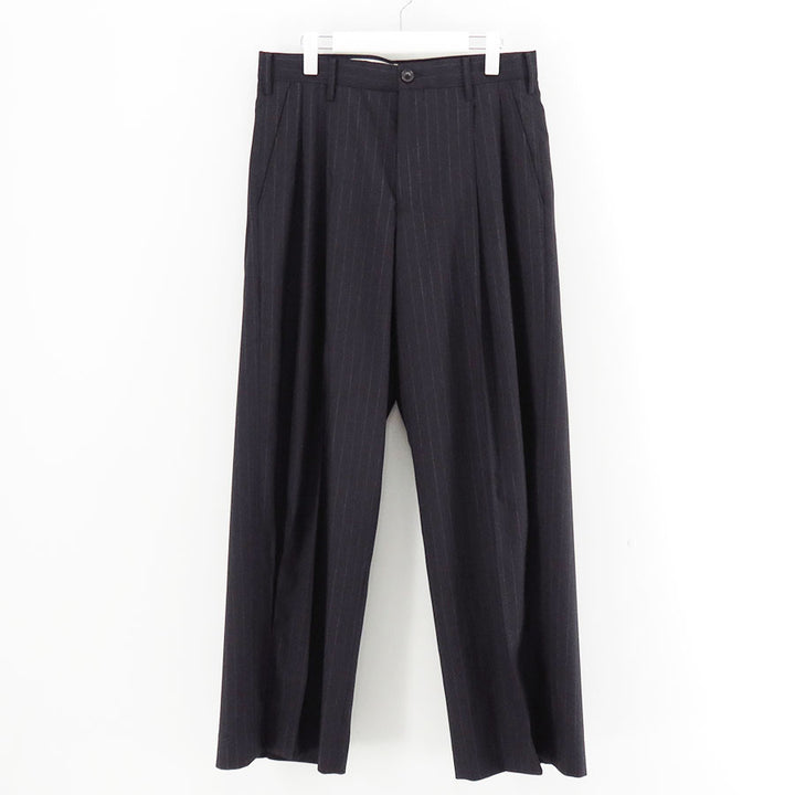 KHOKI/コッキ】Pleated Stripe Summer Wool Pants 26ss-p-12の通販