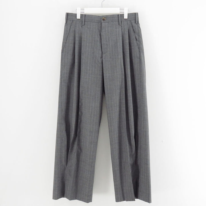 KHOKI/コッキ】Pleated Stripe Summer Wool Pants 26ss-p-12の通販
