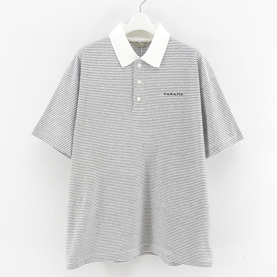 【FARAH/ファーラー】<br>Multi Striped Polo Collar S/S Tee <br>FR0501-M3005