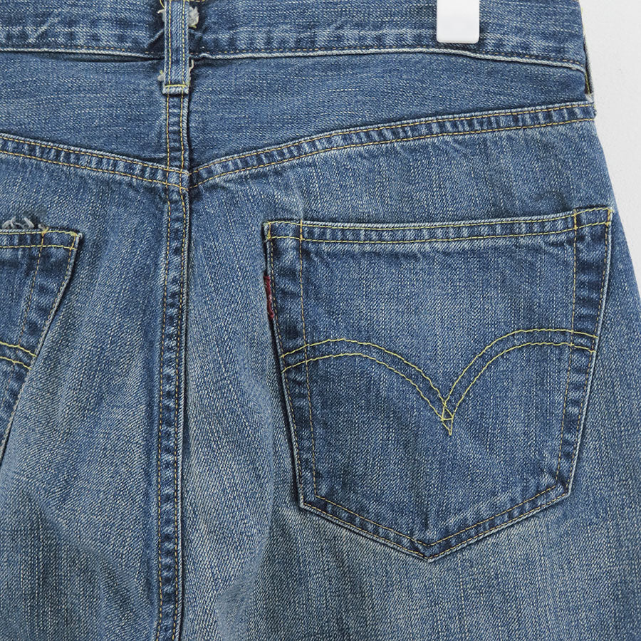 【JUNYA WATANABE MAN】<br>綿セルビッチデニム製品加工Levi's Wネームパンツ <br>WO-P212-051