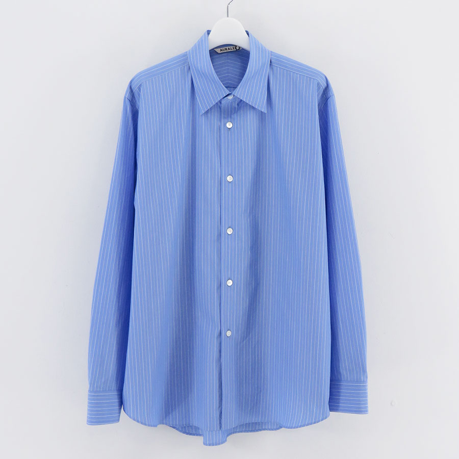 【AURALEE/オーラリー】<br>SUVIN HIGH COUNT CLOTH STRIPE SHIRT <br>A25SS01SS