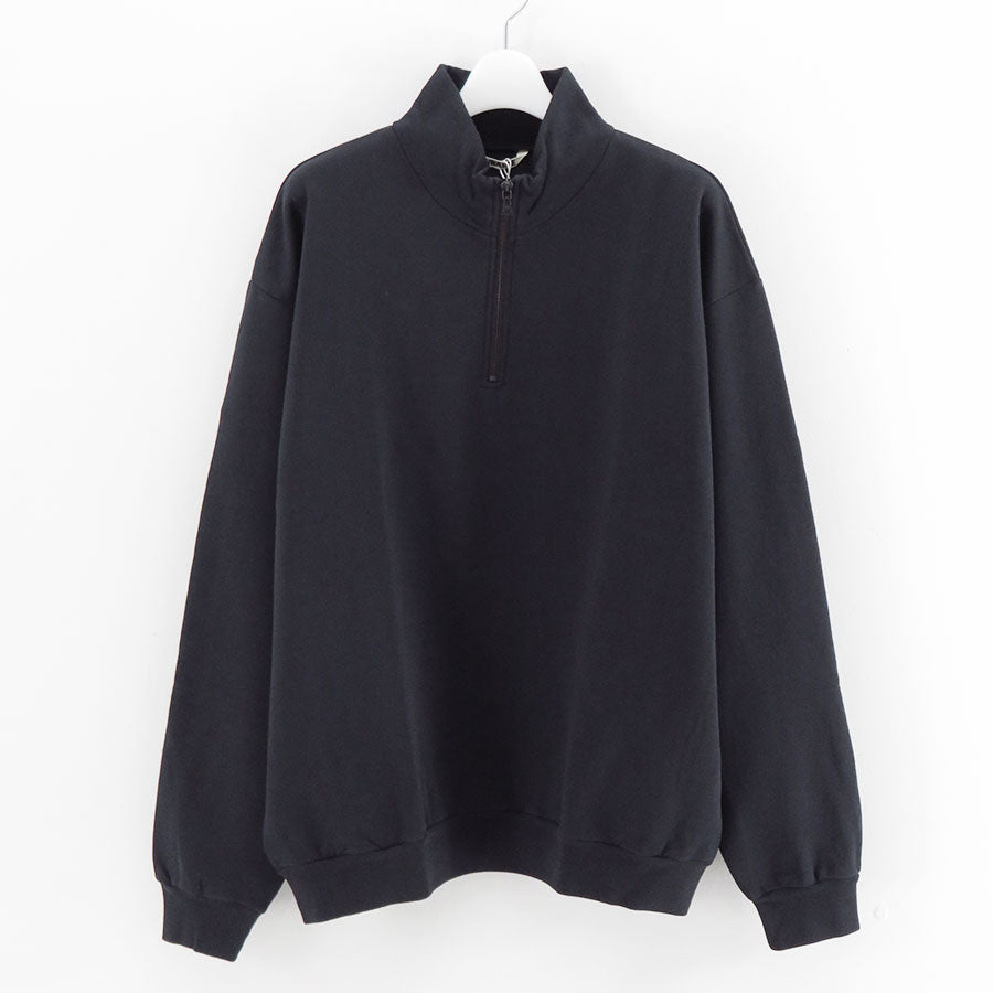 AURALEE/オーラリー】ELASTIC HIGH GAUGE SWEAT HALF ZIP P/O