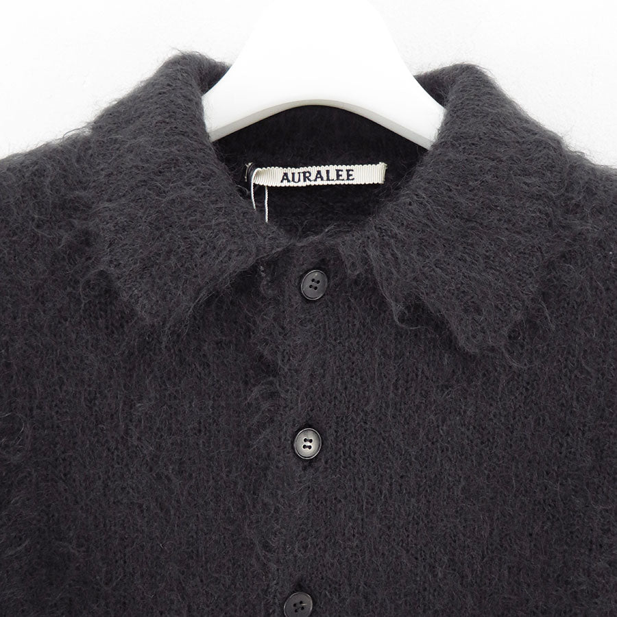 【AURALEE/オーラリー】<br>BRUSHED SUPER KID MOHAIR KNIT POLO <br>A24AP02KM