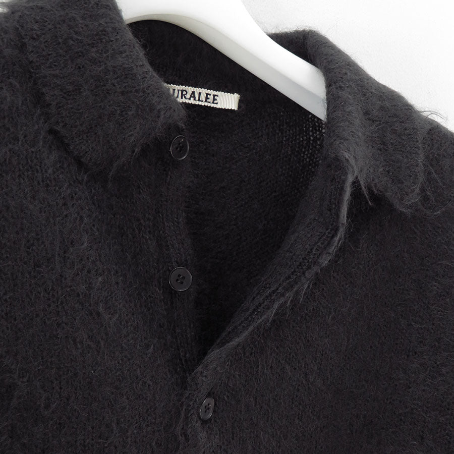 【AURALEE/オーラリー】<br>BRUSHED SUPER KID MOHAIR KNIT POLO <br>A24AP02KM