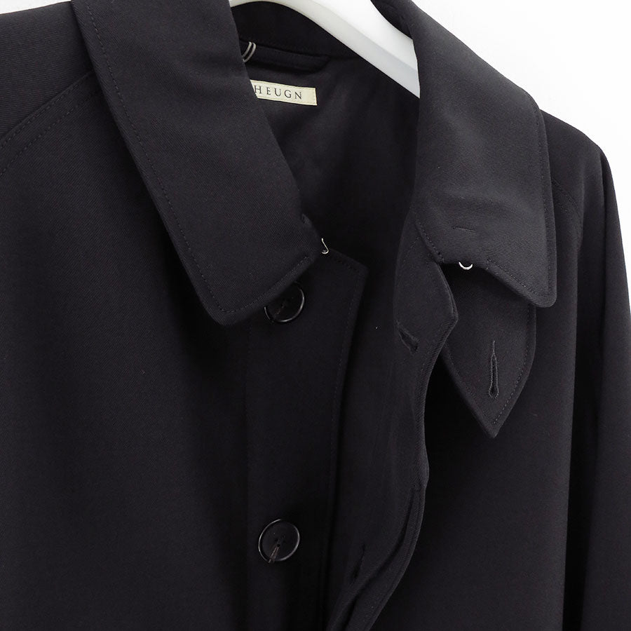 【HEUGN/ユーゲン】<br>Albert Gabardine Black <br>COAT010