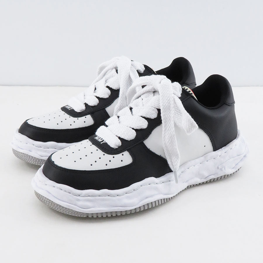 【Maison MIHARA YASUHIRO】 <br>"WAYNE" OG Sole Leather Low-top Sneaker (BLK/WHT) <br>A08FW706