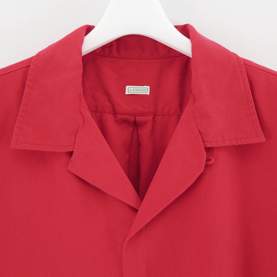 【A.PRESSE/アプレッセ】<br>Silk Cotton Open Collar S/S Shirt <br>25SAP-02-04H