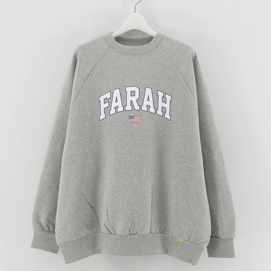 SALE 50%OFF ! <br/>【FARAH/ファーラー】<br>Printed Graphic Crewneck Sweatshirt "College LOGO" <br>FR0403-M3012