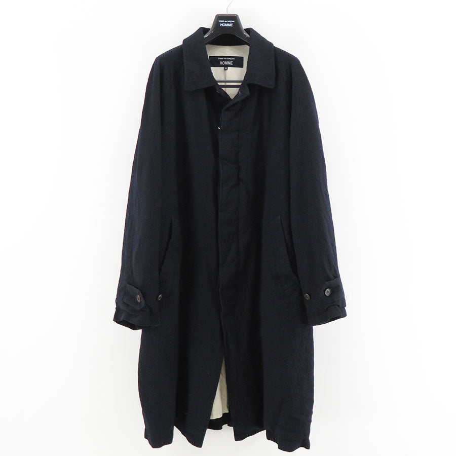 COMME des GARCONS HOMME ウールサージ 製品縮絨コート S COMME des GARCONS HOMME/コムデギャルソンオム】ウールサージ製品縮絨