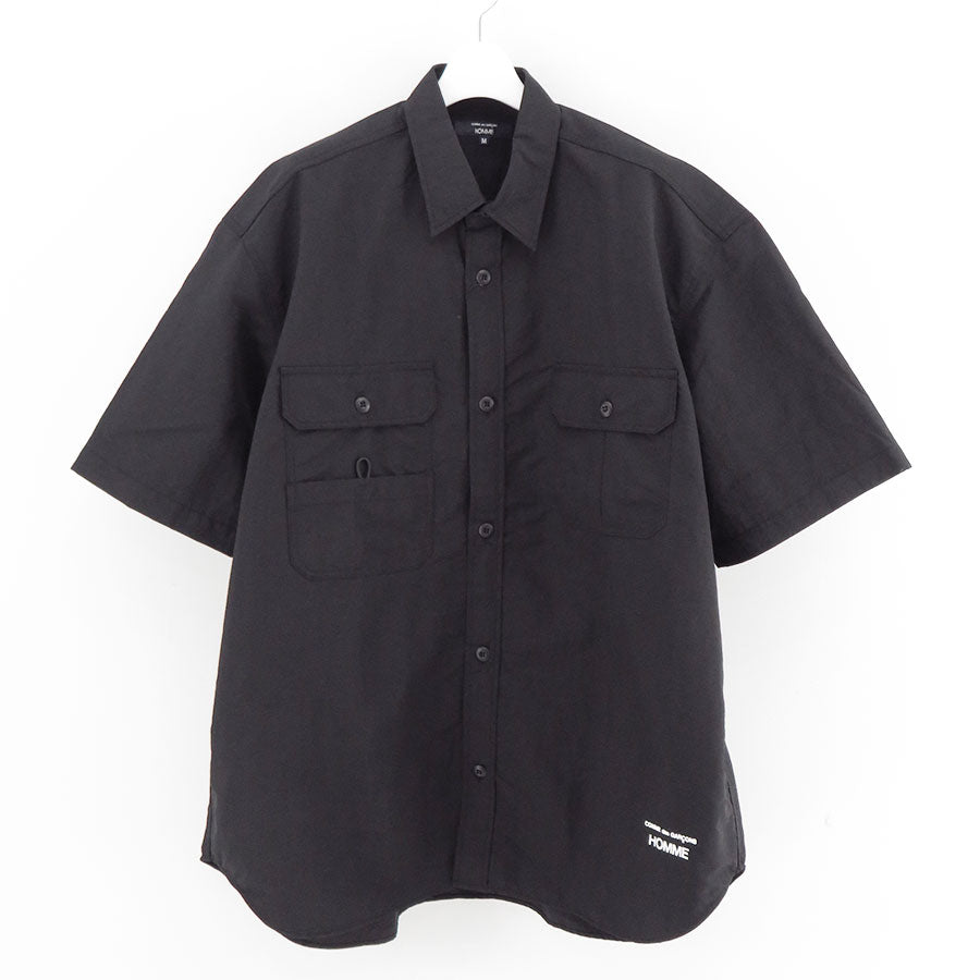 【COMME des GARCONS HOMME】<br>ナイロンタッサー S/S Shirt <br>HO-B024-051