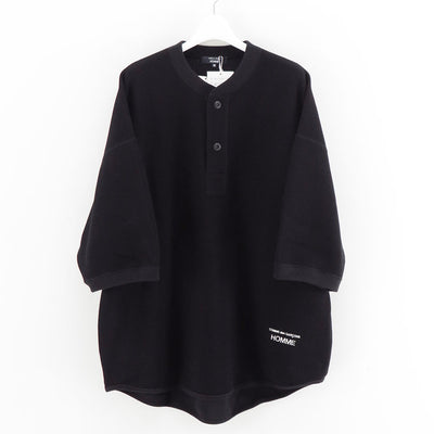 【COMME des GARCONS HOMME】<br>綿エステルワッフルヘンリーネックTee <br>HO-T017-051