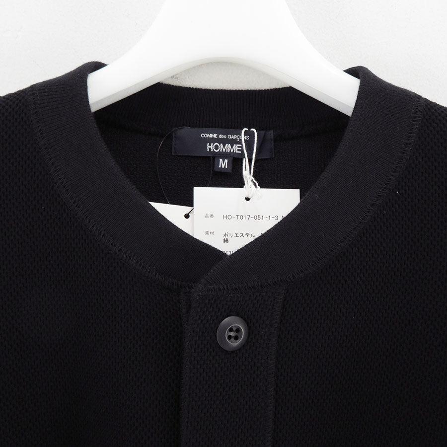 【COMME des GARCONS HOMME】<br>綿エステルワッフルヘンリーネックTee <br>HO-T017-051