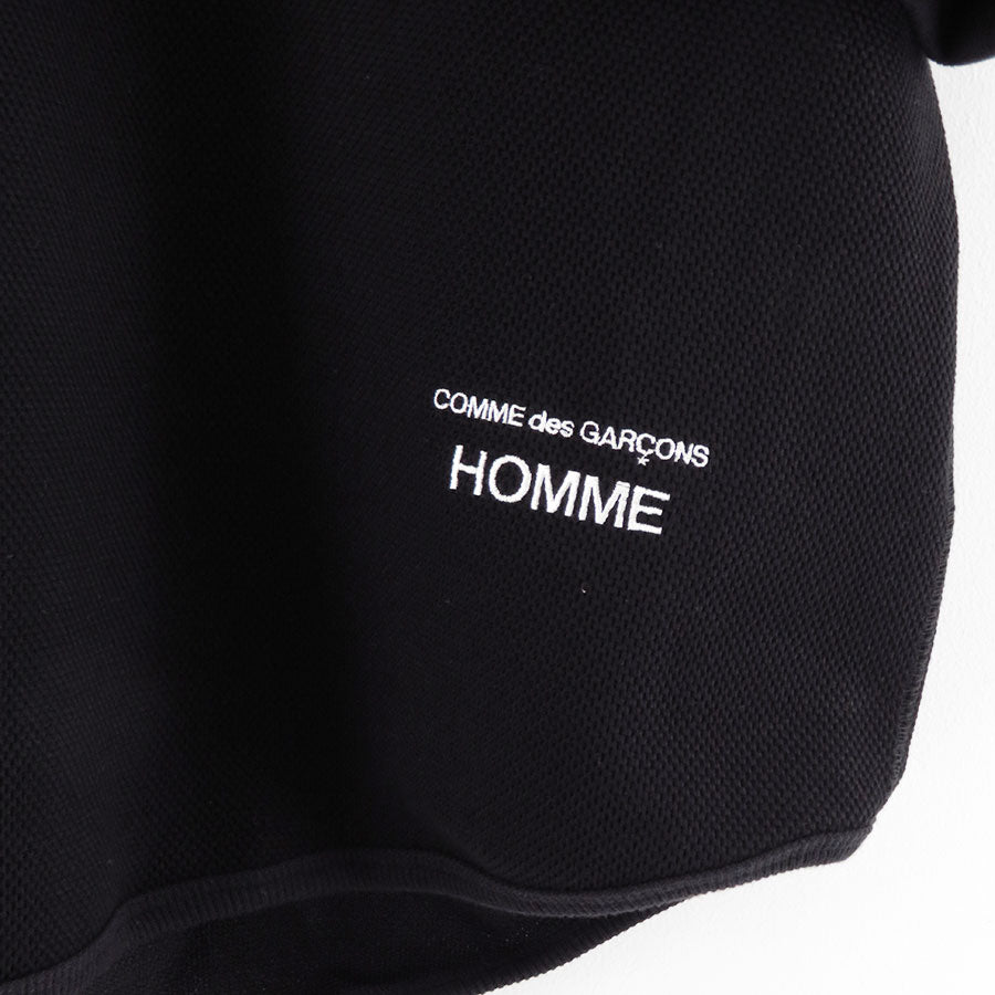 【COMME des GARCONS HOMME】<br>綿エステルワッフルヘンリーネックTee <br>HO-T017-051