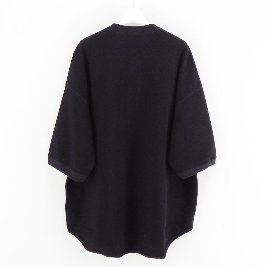 【COMME des GARCONS HOMME】<br>綿エステルワッフルヘンリーネックTee <br>HO-T017-051
