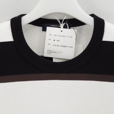 【COMME des GARCONS HOMME】<br>綿天竺マルチボーダーS/S Tee <br>HO-T018-051