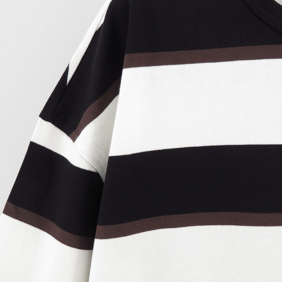 【COMME des GARCONS HOMME】<br>綿天竺マルチボーダーS/S Tee <br>HO-T018-051
