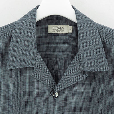 【SEDAN ALL-PURPOSE/セダンオールパーパス】<br>Dobby Plaid Open Collar S/S Shirt <br>SD25S-SH05