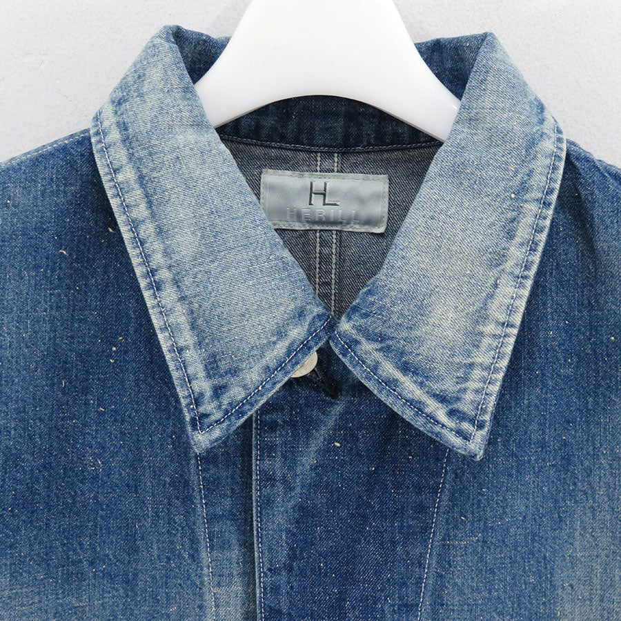 HERILL Nep denim Coverall jacket タグ付き HERILL Nep denim Coverall jacket タグ付き