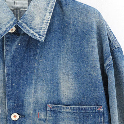 【HERILL/ヘリル】<br>Nep denim Coverall jacket <br>24-011-HL-8100-1