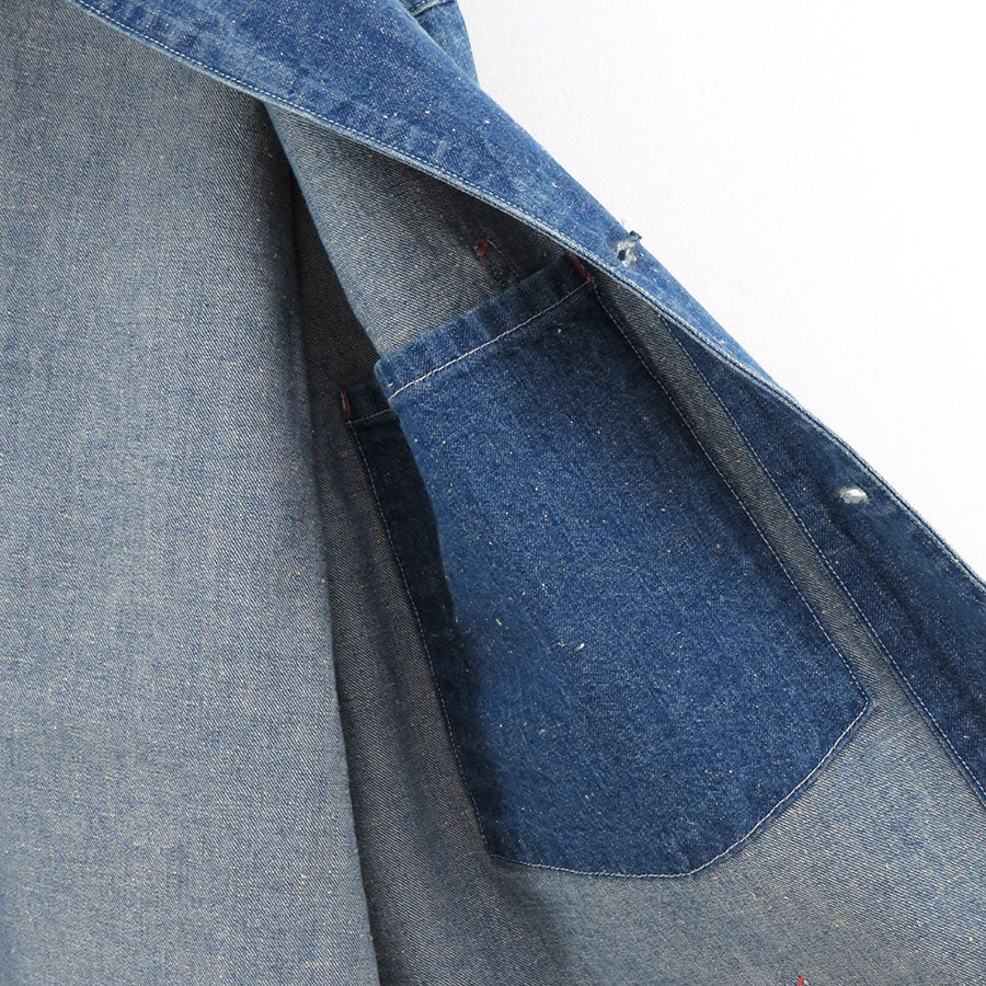 【HERILL/ヘリル】<br>Nep denim Coverall jacket <br>24-011-HL-8100-1