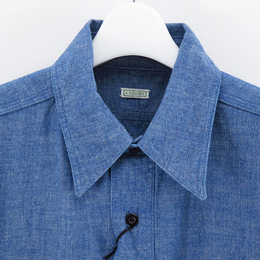 A.PRESSE/アプレッセ】BB Washed Chambray Shirt 23AAP-02-09Mの通販