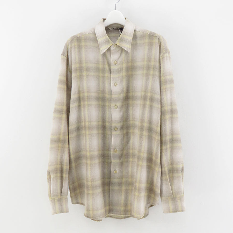 【AURALEE/オーラリー】<br>AIRY WOOL CHECK SHIRT <br>A24AS01WN