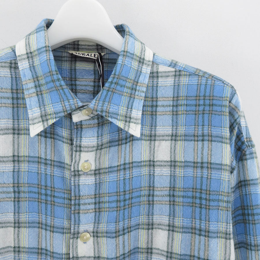 【AURALEE/オーラリー】<br>AIRY WOOL CHECK SHIRT <br>A24AS01WN