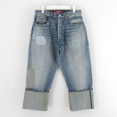 【JUNYA WATANABE MAN】<br>綿セルヴィッチデニム製品加工 Levi's Wネームパンツ <br>WO-P908-100