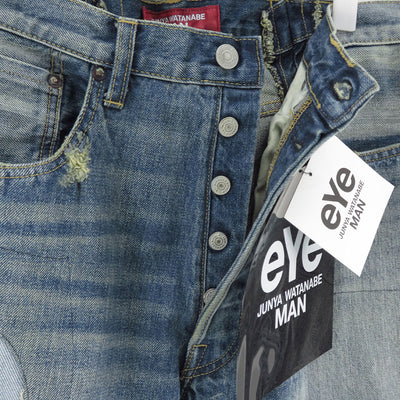 【JUNYA WATANABE MAN】<br>綿セルヴィッチデニム製品加工 Levi's Wネームパンツ <br>WO-P908-100