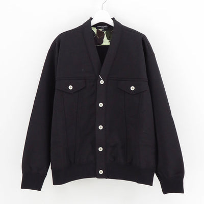 【COMME des GARCONS HOMME】<br>エステル裏毛ノーカラージャケット <br>HN-T017-051