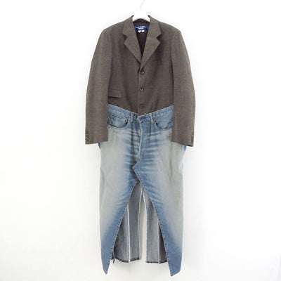 【JUNYA WATANABE MAN】<br>ウールクロス×綿デニム製品加工コゲ茶×インディゴ <br>WN-C012-051