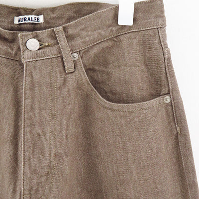 【AURALEE/オーラリー】<br>HARD TWIST BROWN DENIM WIDE PANTS <br>A23AP03MD