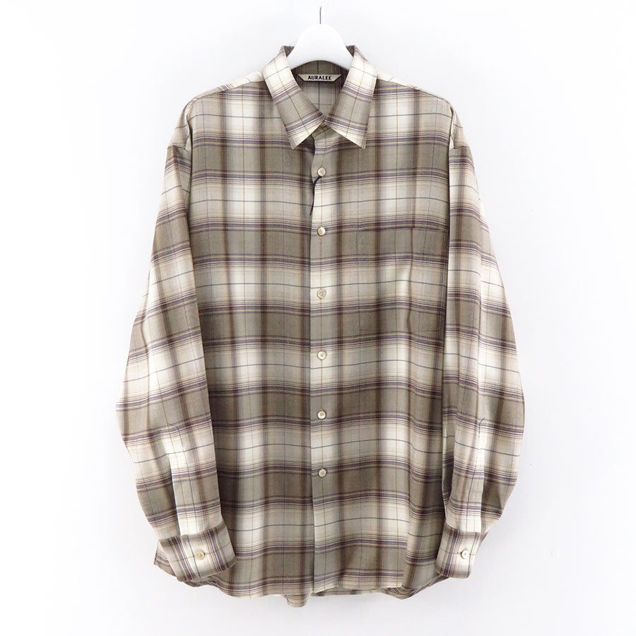 【AURALEE/オーラリー】<br>SUPER LIGHT WOOL CHECK SHIRT <br>A23AS01LC