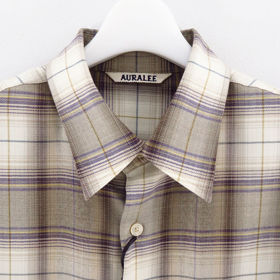 AURALEE/オーラリー】SUPER LIGHT WOOL CHECK SHIRT A23AS01LCの通販