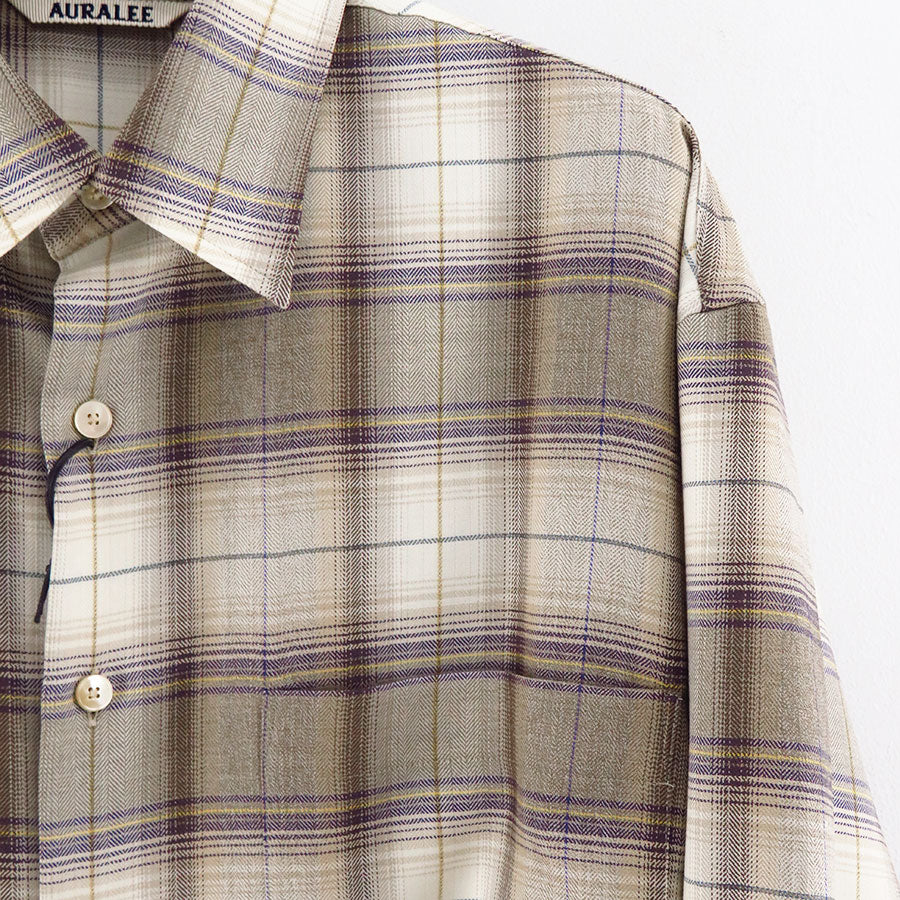 【AURALEE/オーラリー】<br>SUPER LIGHT WOOL CHECK SHIRT <br>A23AS01LC
