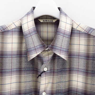 【AURALEE/オーラリー】<br>SUPER LIGHT WOOL CHECK SHIRT <br>A23AS01LC