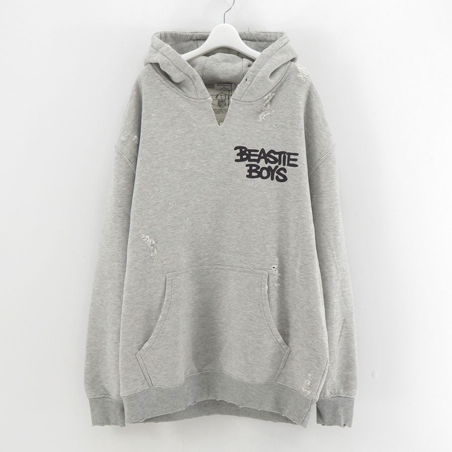 【THRIFTY LOOK/スリフティールック】<br>worn-out band hoodie "BEASTIE BOYS" (HETHER GREY) <br/>TL24F041