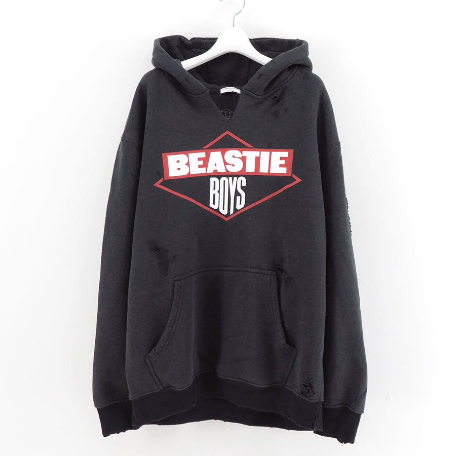 【THRIFTY LOOK/スリフティールック】<br>worn-out band hoodie "BEASTIE BOYS" (BLACK) <br/>TL24F041