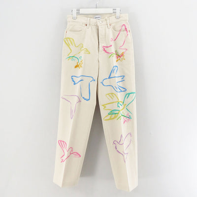 【TANAKA/タナカ】<br>THE JEAN TROUSERS (WHITE DOVE FLOWER) <br>ST-2(F)