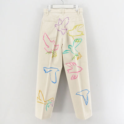 【TANAKA/タナカ】<br>THE JEAN TROUSERS (WHITE DOVE FLOWER) <br>ST-2(F)